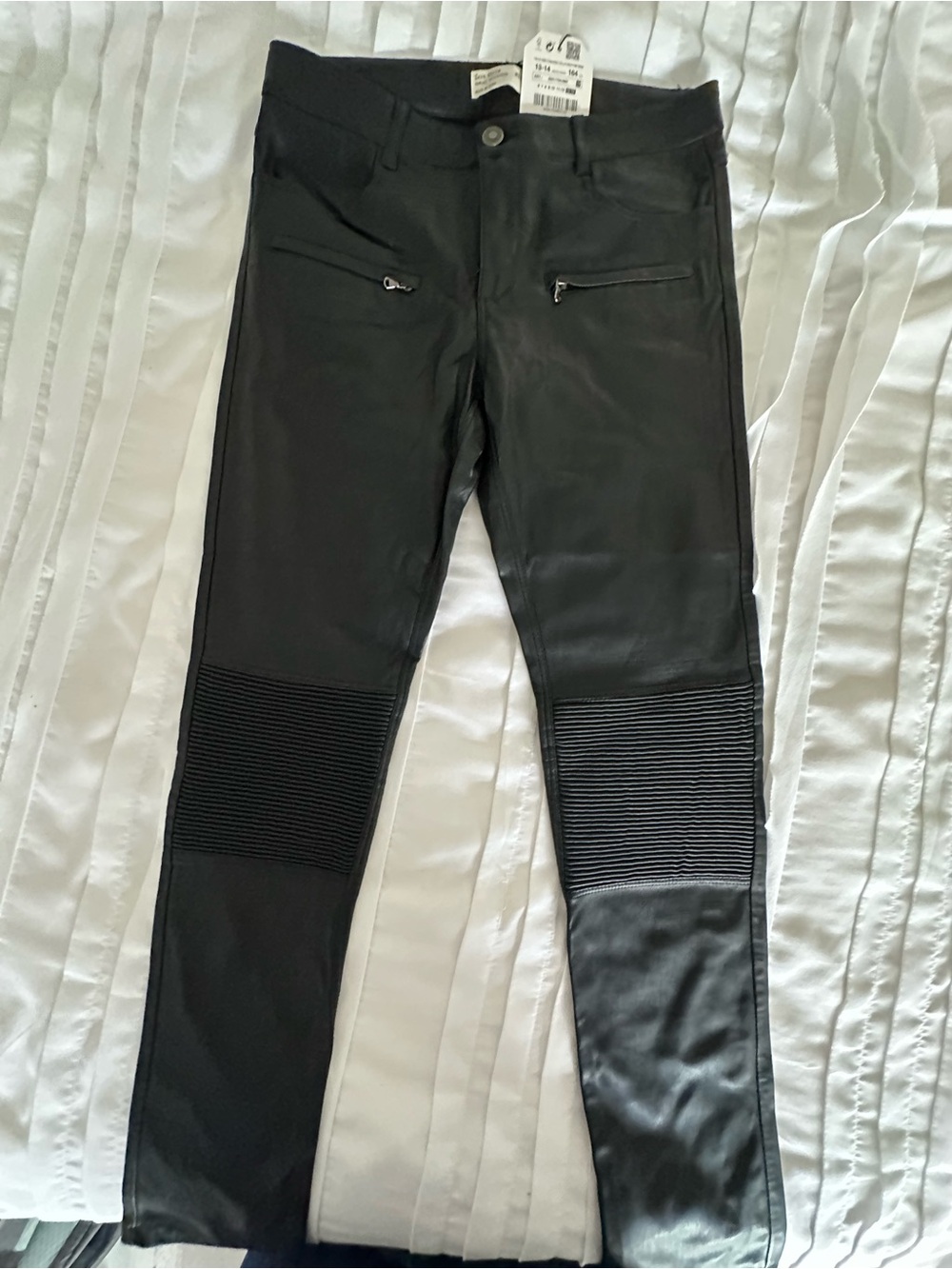 Zara Black fake leather-Knee Moto-Style